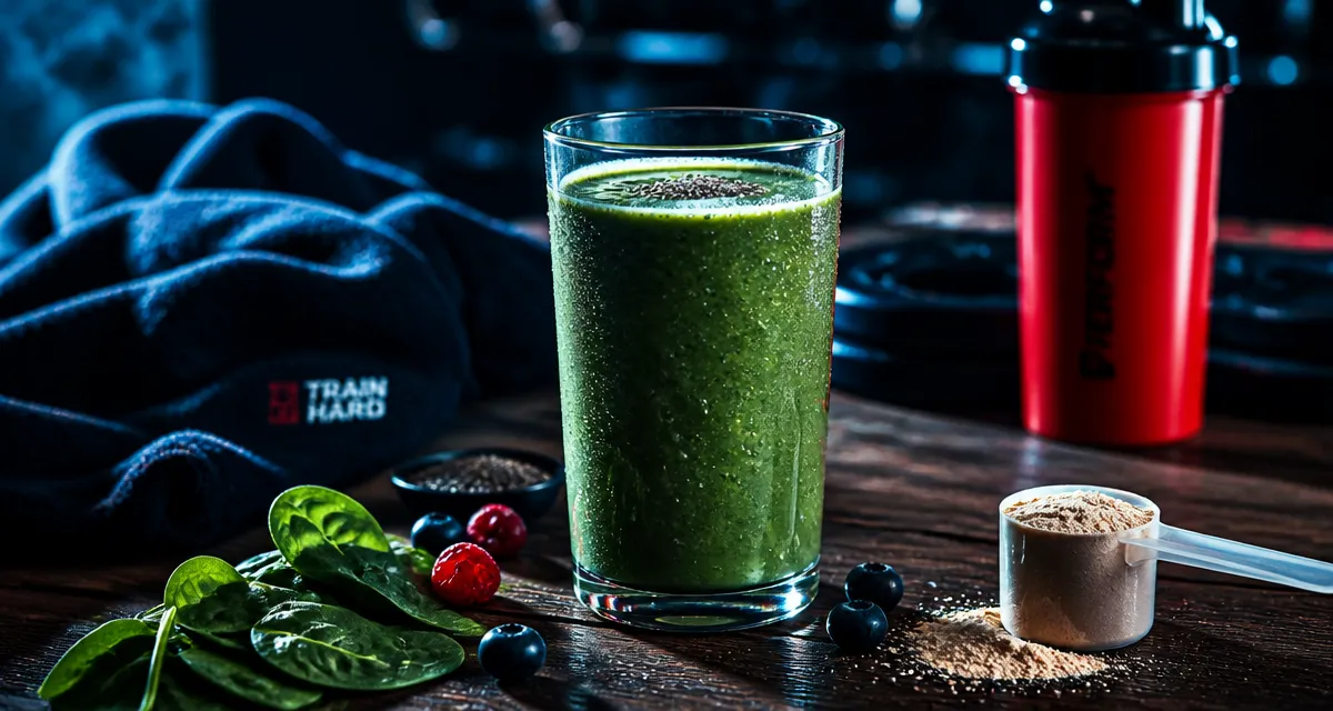 smoothie proteine pour maigrir sur table avec ingredients