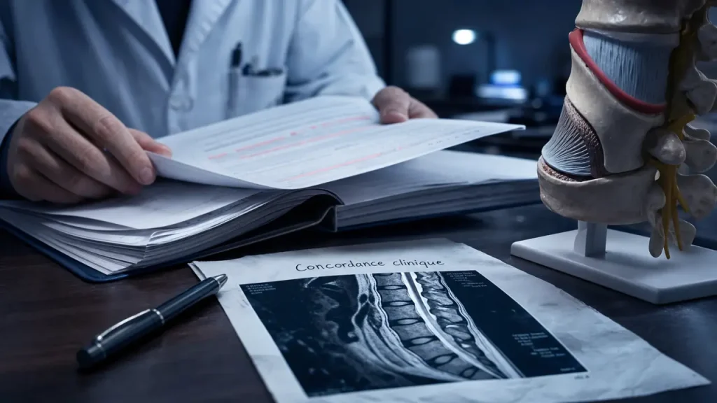 Hernie discale : le diagnostic repose d’abord sur l’examen clinique, pas sur l’IRM