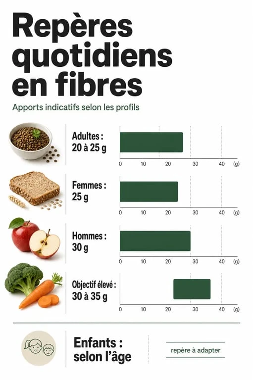 Combien de gramme de fibre par jour : repères recommandés selon les organismes et les profils
