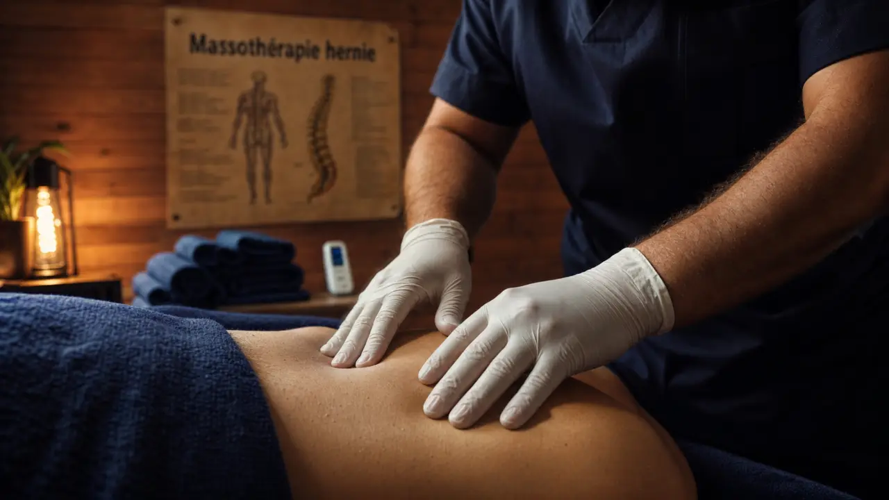 Massage hernie discale : massage doux bas du dos, sans geste sur la colonne