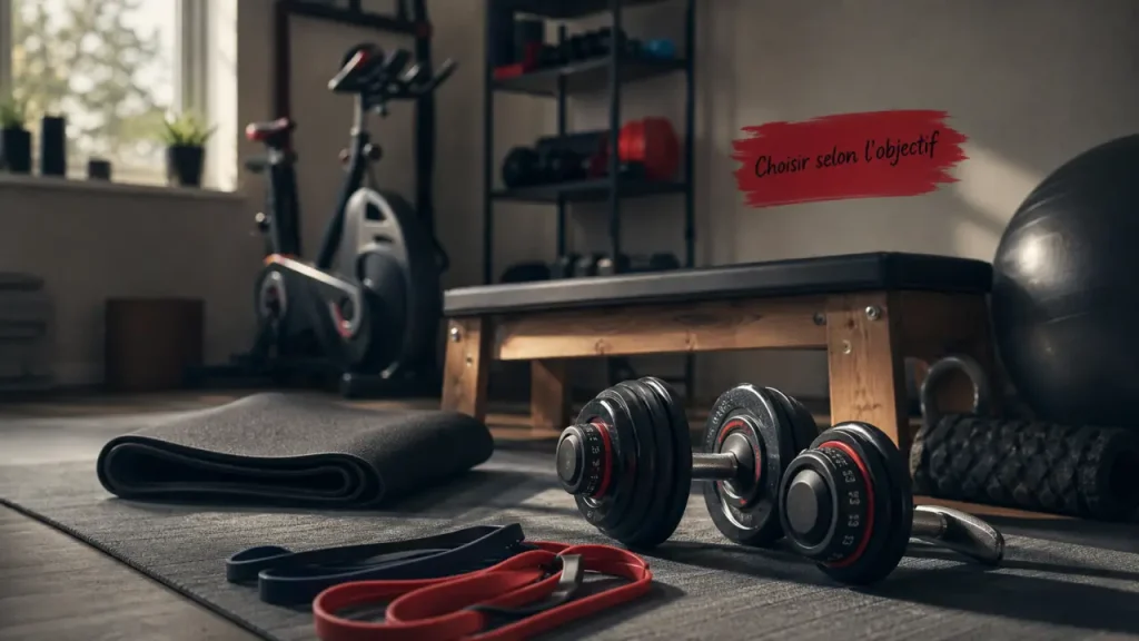 materiel sport maison pour home gym compact dans un petit salon
