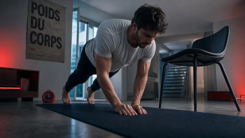 Musculation poids du corps programme : 3 niveaux, 4 séances, pompes gainées