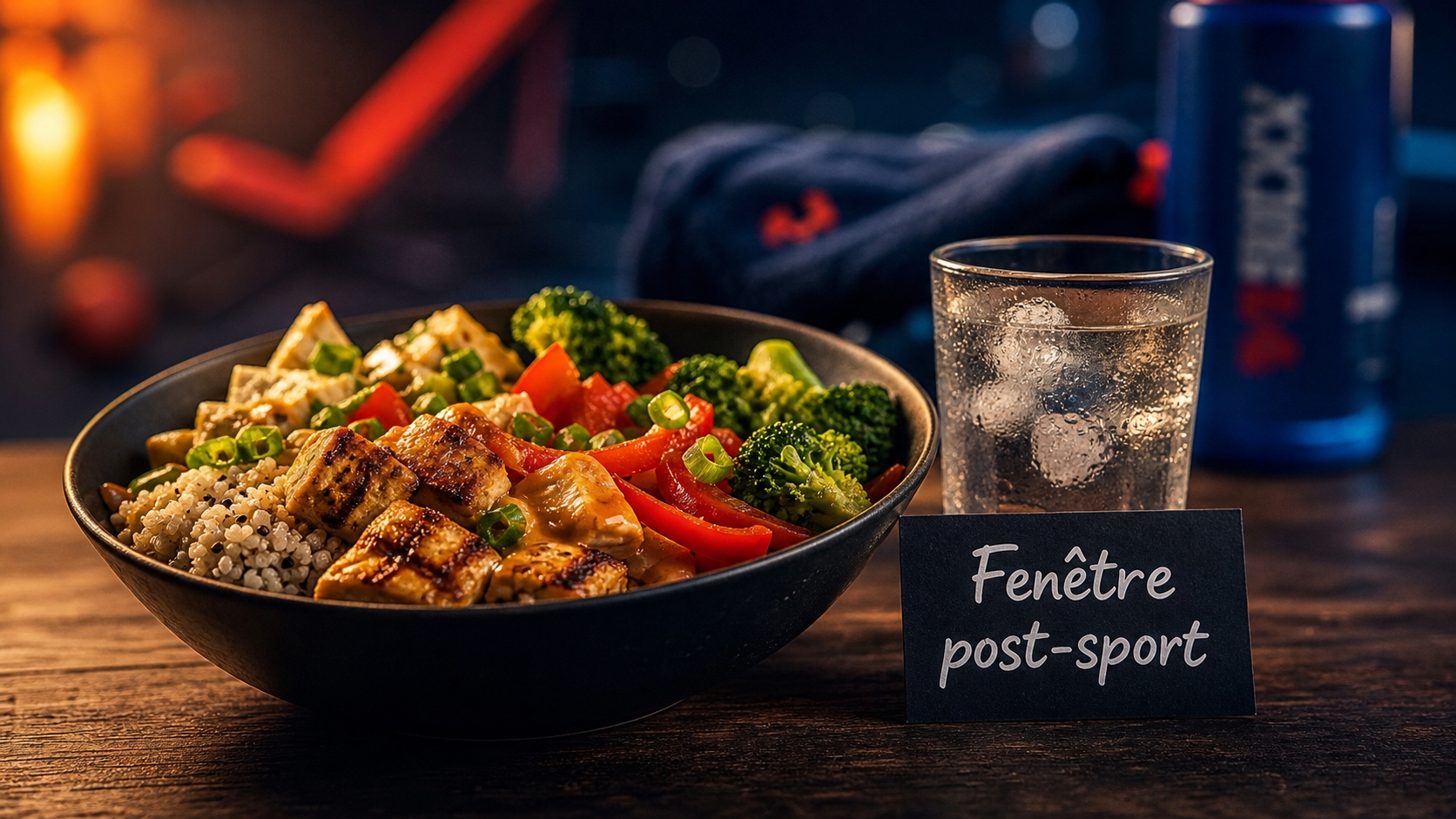 Que manger apres le sport : repas post-sport riz, poulet ou tofu et légumes