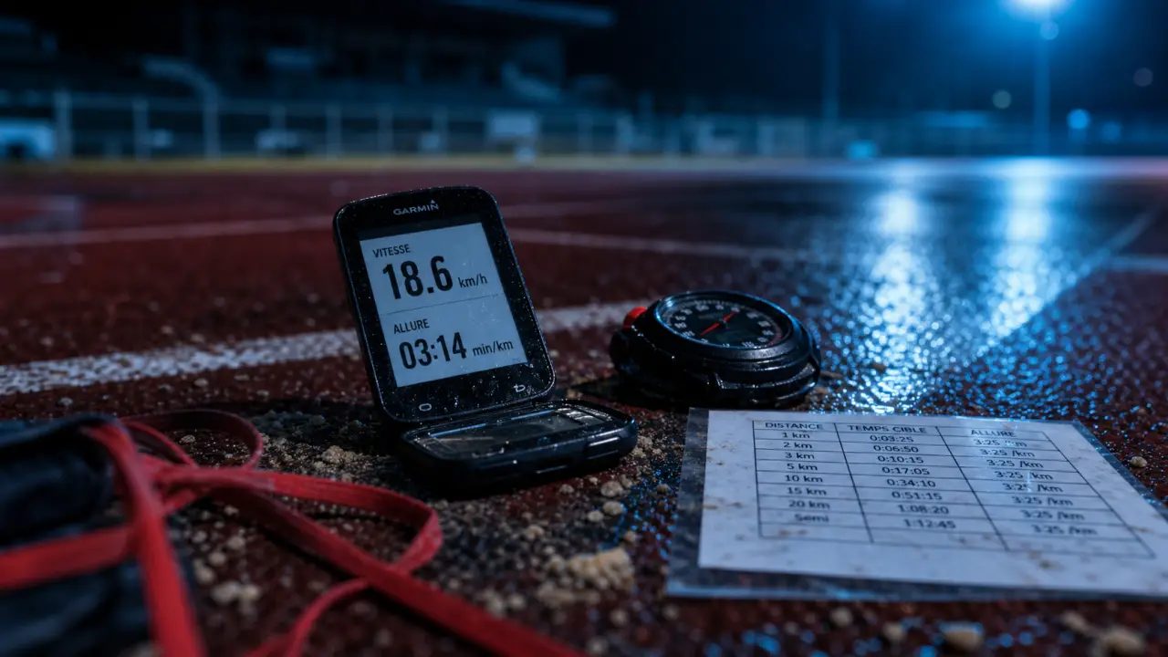 Vitesse course à pieds sur piste : km/h et min/km, calcul et temps de passage