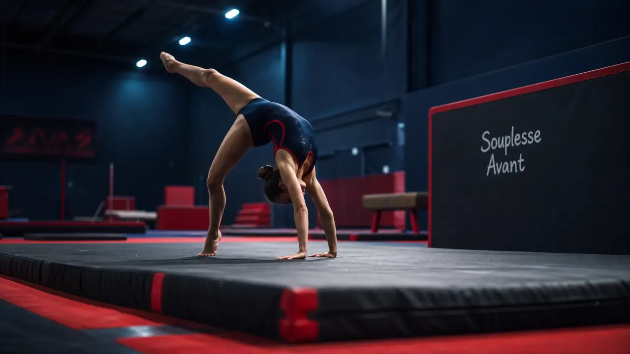 Comment faire la souplesse avant : appuis, pont, passage de jambe sur tapis de gym
