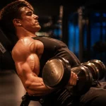 Curl incliné haltères pour biceps, sur banc incliné