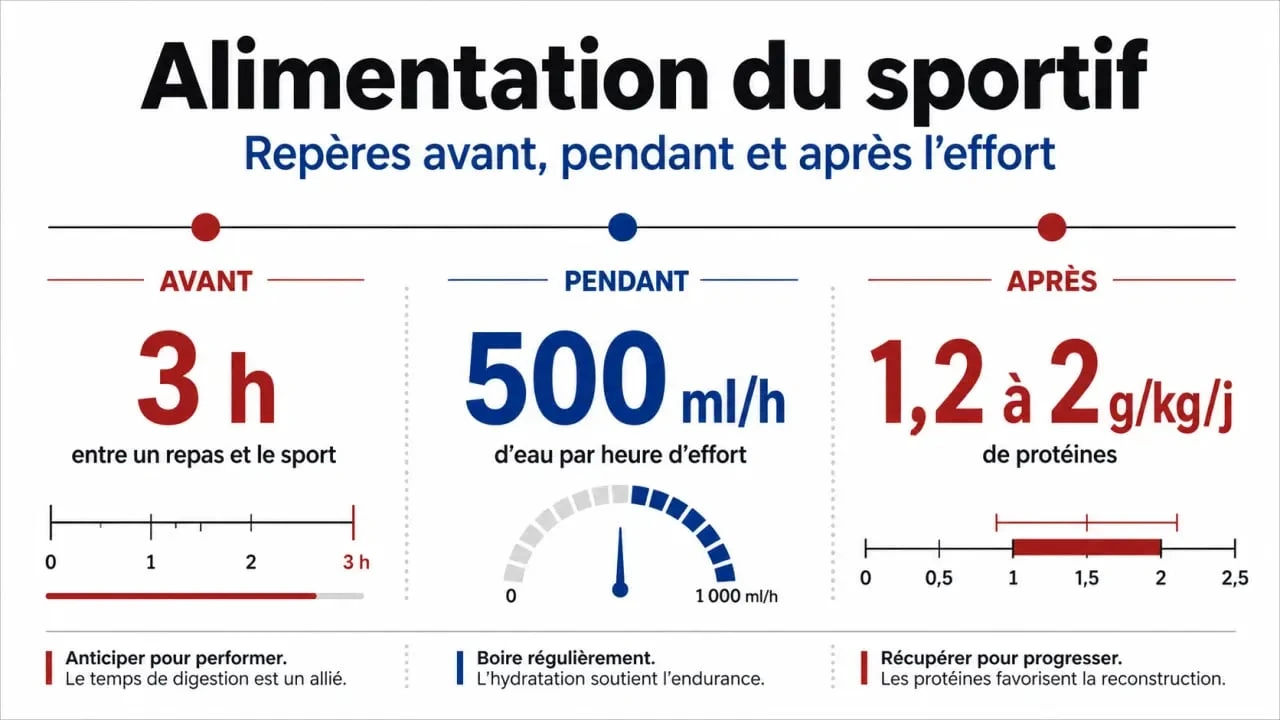 Alimentation sportif : repères avant, pendant et après l’effort