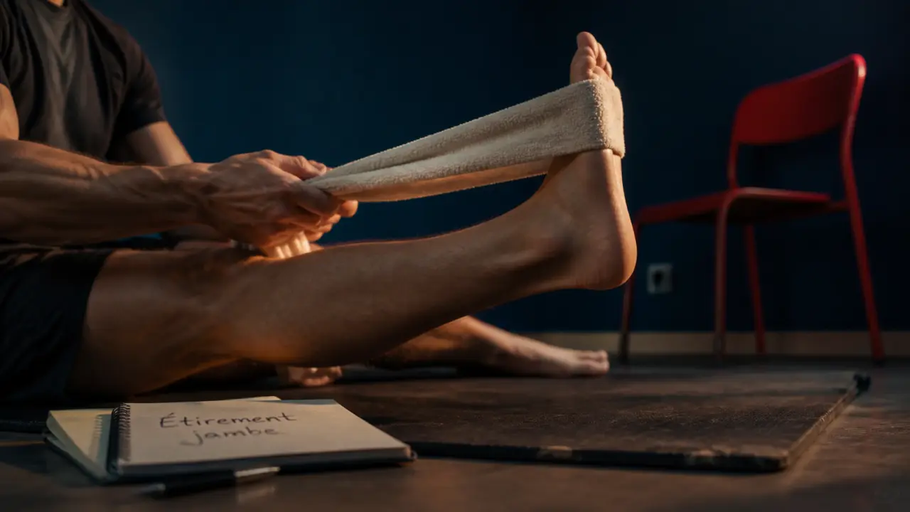 Etirements jambe : ischio-jambiers sans douleur sur tapis