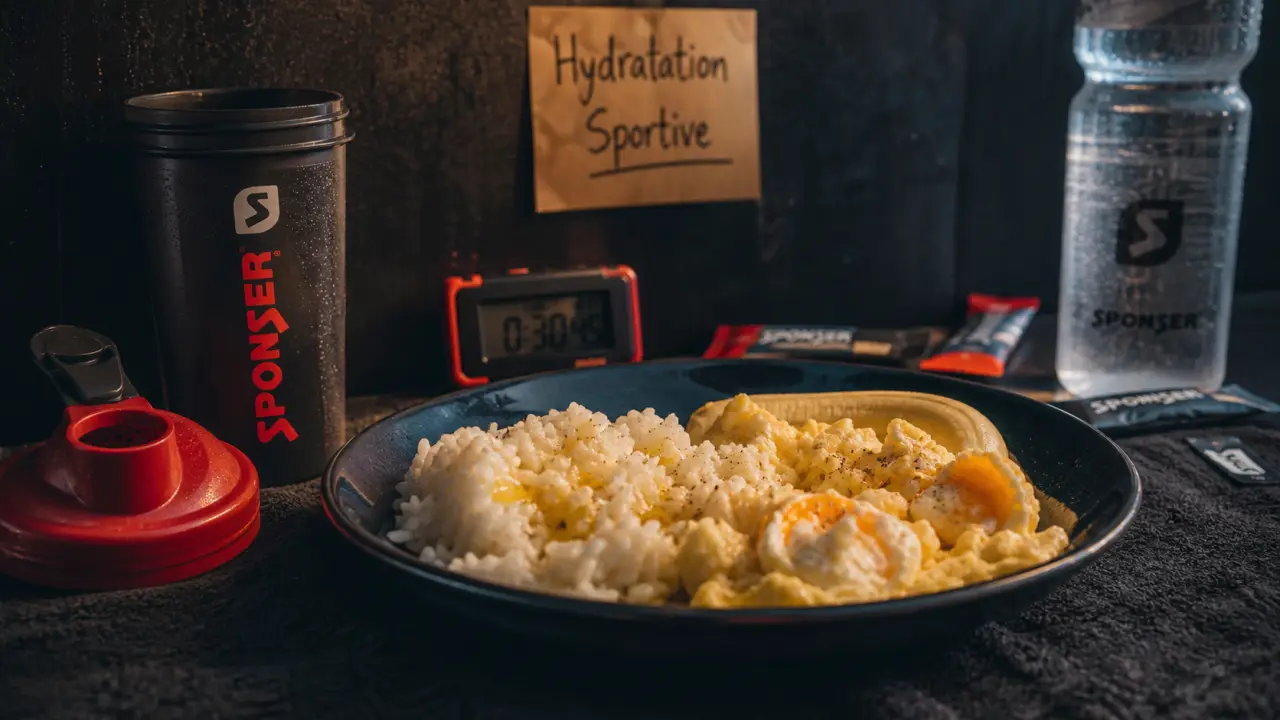 Nutrition des sportifs : assiette de récupération, glucides et hydratation pendant l’effort