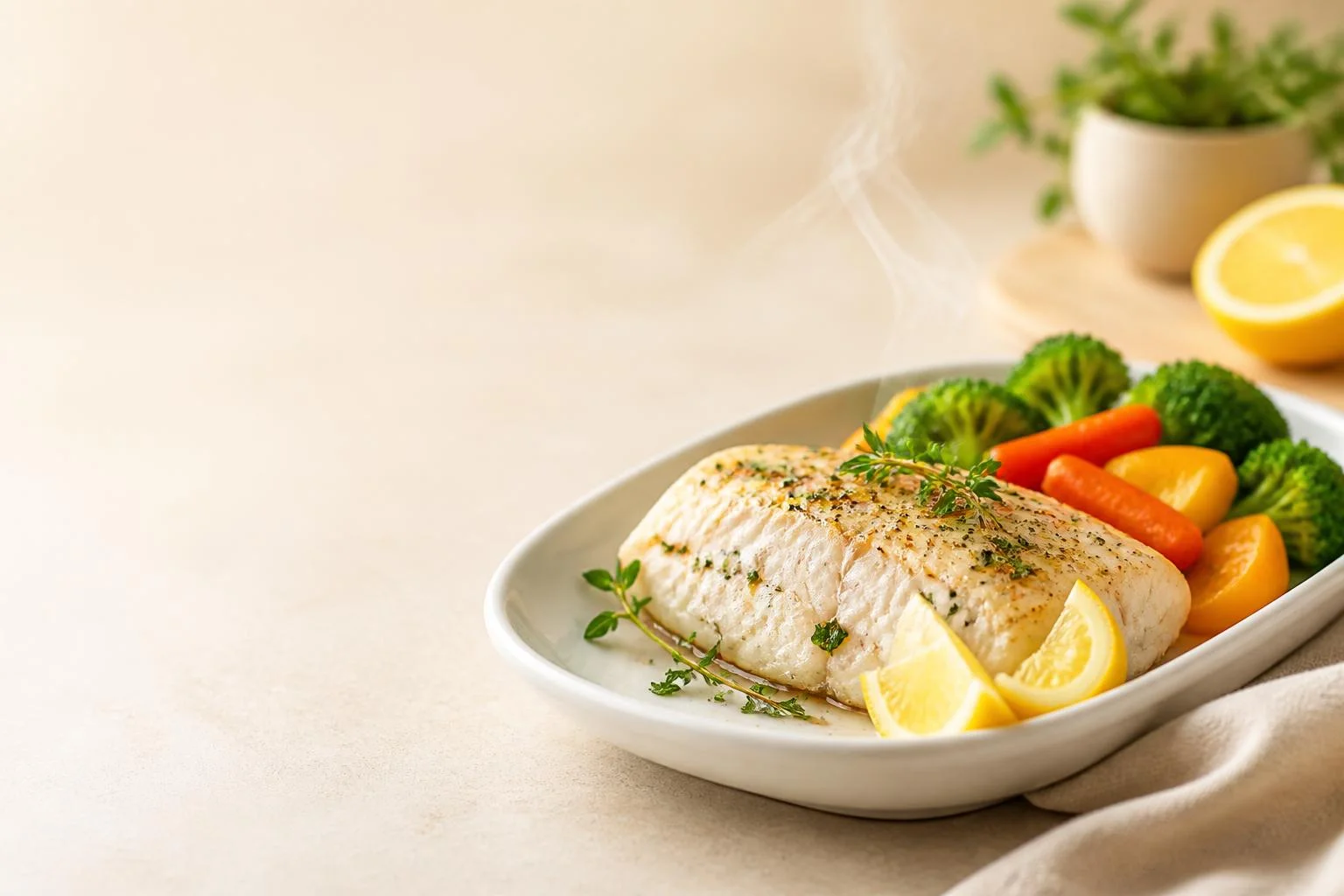 Poisson au four après le sport : 20 à 40 g de protéines