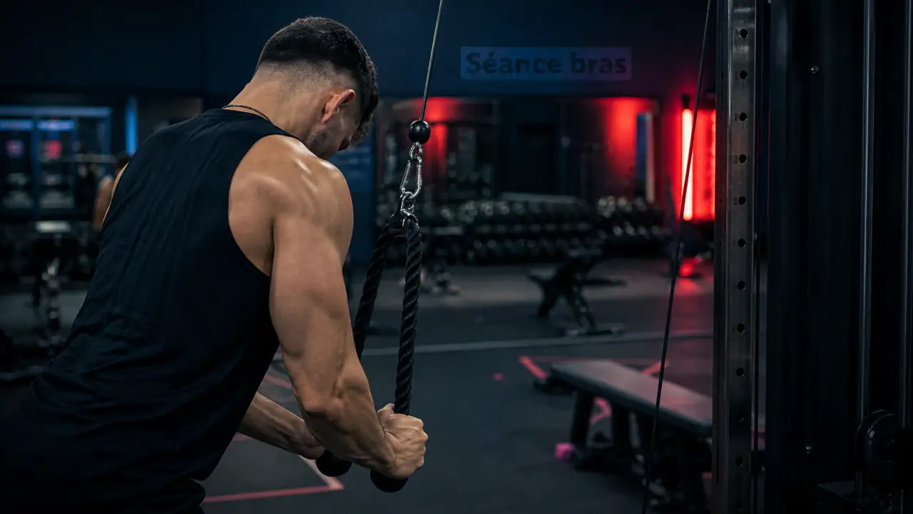 Seance bras muscu : triceps à la poulie haute