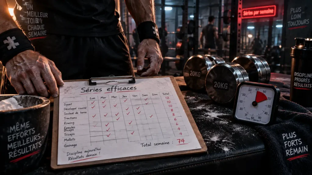 Combien de séries par muscle pour progresser ? Le volume hebdomadaire selon votre niveau