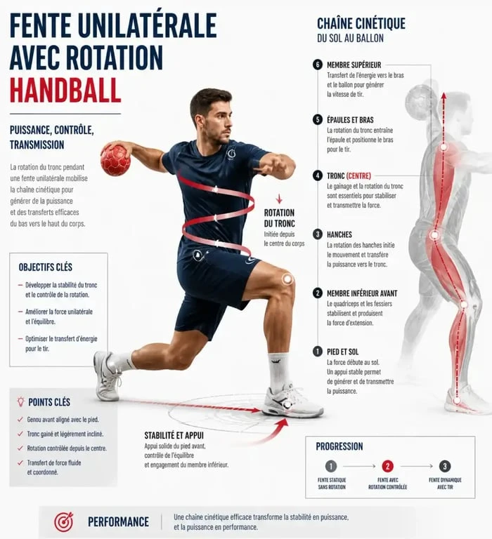 Exercice de renforcement musculaire fonctionnel pour handballeur