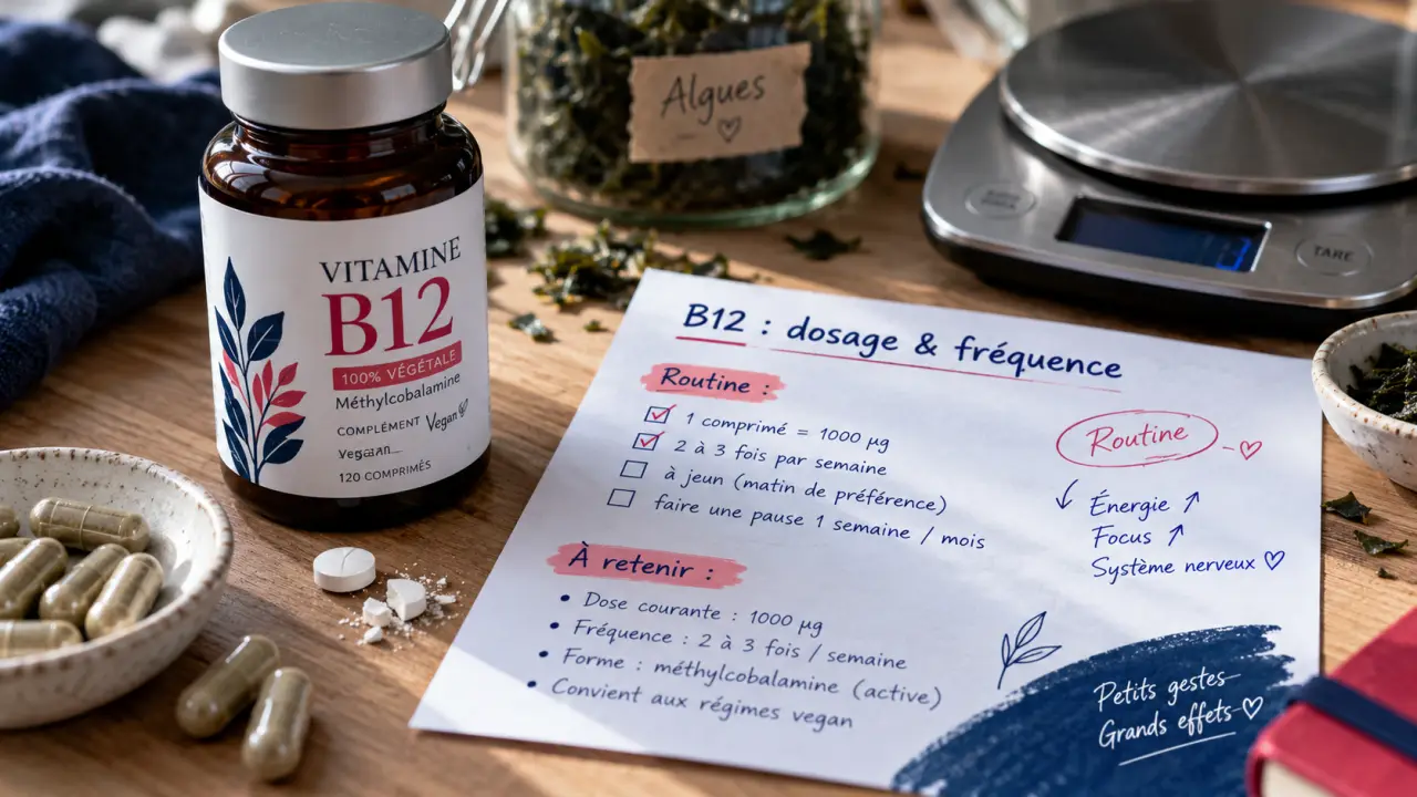Compléments alimentaires vegan B12 : dosage et fréquence